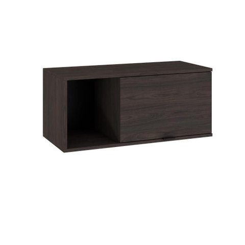 Armário Aéreo com Nicho e Porta Basculante 35x80x35cm Wlnp80 Terracota - Preto