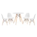 Ver imagem 1 de Conjunto de Mesa Eames 80cm Branco + 4 Cadeiras Eames Eiffel Dsw Branco