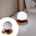 Ver imagem 2 de Abajur Luminária de Mesa Dama Moderno com Globo Vidro Fosco e Lâmpada Branco Frio