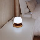 Ver imagem 1 de Abajur Luminária de Mesa Dama Moderno com Globo Vidro Fosco e Lâmpada Branco Frio