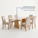 Ver mais imagens de Conjunto de Mesa 6 Lugares com 6 Cadeiras em MDF Lyra Cinamomo Off White e Bege