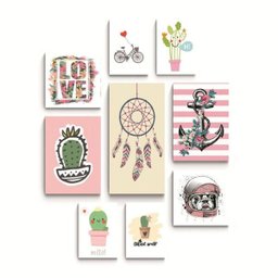 Kit 9 Quadros Conjunto Placas Decorativas Filtro dos sonhos - 1