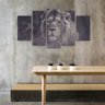 Quadro Leão preto e branco em mdf - 3