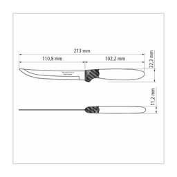 Conjunto de Facas para Churrasco Tramontina Ipanema com Laminas em Aço Inox Preto 3 Peças - 3