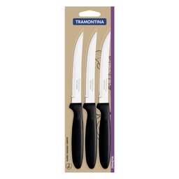 Conjunto de Facas para Churrasco Tramontina Ipanema com Laminas em Aço Inox Preto 3 Peças - 4