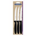 Ver imagem 4 de Conjunto de Facas para Churrasco Tramontina Ipanema com Laminas em Aço Inox Preto 3 Peças