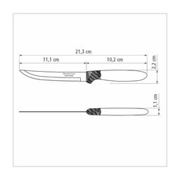 Conjunto de Facas para Churrasco Tramontina Ipanema com Laminas em Aço Inox Preto 3 Peças - 2
