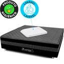 Ver imagem 3 de Cama Box Pet Bordado Em Matelassê Com Lençol Impermeável Branco Para Cachorros e Gatos 100x100x24cm