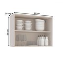 Ver imagem 3 de Armário Aéreo Cozinha 80 Cm Koya 2 Portas Creme - Politorno