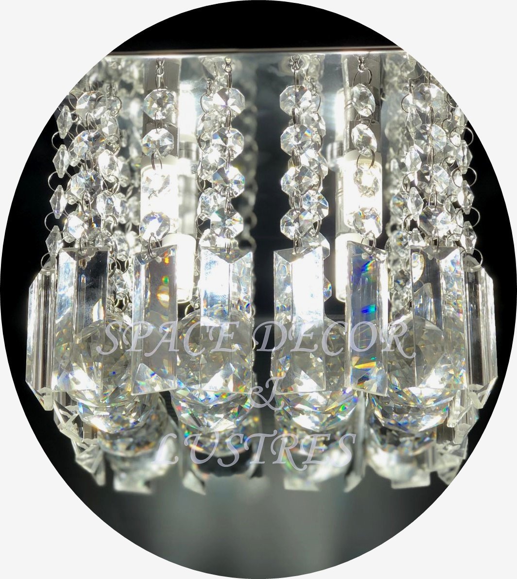 Luminária Plafon de Cristal K9 com Lâmpadas Bf Inclusas:15cm - 3