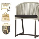 Ver imagem 4 de Mesa com 6 Cadeiras de Jantar Roma 120cm e Noronha em Alumínio Marrom Corda Náutica Estofado 9 Trama
