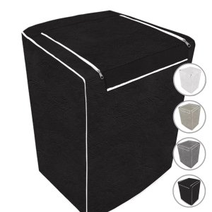 Capa Máquina Lavar Roupas Ziper 15 16 17kg Brastemp Electrolux Consul Preto/gg