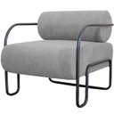 Ver imagem 2 de Kit 2 Poltronas para Sala e Escritório Base de Metal Mansk Linho Cinza
