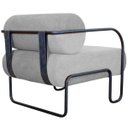 Ver imagem 6 de Kit 2 Poltronas para Sala e Escritório Base de Metal Mansk Linho Cinza