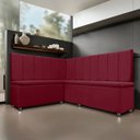 Ver imagem 1 de Conjunto Canto Alemão com Bau para Bar Lanchonete Liso Bordo 125x160cm Sofa Store