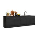 Ver imagem 2 de Kit 2 Balcões de Cozinha para Pia Área Gourmet 270cm com Rodapé Multimóveis MP3427 Preto