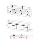 Ver imagem 4 de Kit 2 Balcões de Cozinha para Pia Área Gourmet 270cm com Rodapé Multimóveis MP3427 Preto