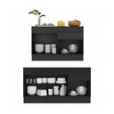 Ver imagem 5 de Kit 2 Balcões de Cozinha para Pia Área Gourmet 270cm com Rodapé Multimóveis MP3427 Preto