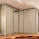 Ver imagem 1 de Roupeiro Bend em Mdf 504cm 6 Portas Lateral Curva C/ Espelho Luna Rpx1