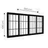 Janela de Alumino de Correr Central 4 Folhas com Grade 100x150cm Lucasa Eccellente - 2