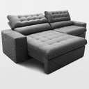 Ver imagem 6 de Sofá Retrátil e Reclinável 2,50m Molas Ensacadas Max Spring Velusoft Cinza Cama Inbox