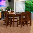 Ver imagem 1 de Conjunto Mesa Safira Em Madeira Maciça 160x88 Com 06 Cadeiras Castanho Nemargi