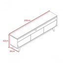 Ver imagem 5 de Rack Selene para TV até 75" 200cm MDP com 3 Gavetas Marrom Madetec Móveis