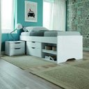 Ver imagem 1 de Cama de Solteiro com 2 Gavetas Nichos e Mesa de Cabeceira em MDF Conect Santos Andirá