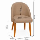 Ver imagem 3 de Kit 6 Cadeiras Estofada Moderna Sala de Jantar Lua Bege/Cappuccino