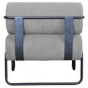 Ver imagem 5 de Kit 2 Poltronas para Sala e Escritório Base de Metal Mansk Linho Cinza