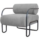 Ver imagem 1 de Kit 2 Poltronas para Sala e Escritório Base de Metal Mansk Linho Cinza