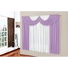 Cortina Para Sala 2m Varão Simples Branco/Lilás Malha - 1