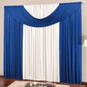 Cortina Para Sala Azul Malha Gel 2m x 1,7m Varão Simples Branco/Azul - 1