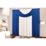 Cortina Para Sala Azul Malha Gel 2m x 1,7m Varão Simples Branco/Azul - 3