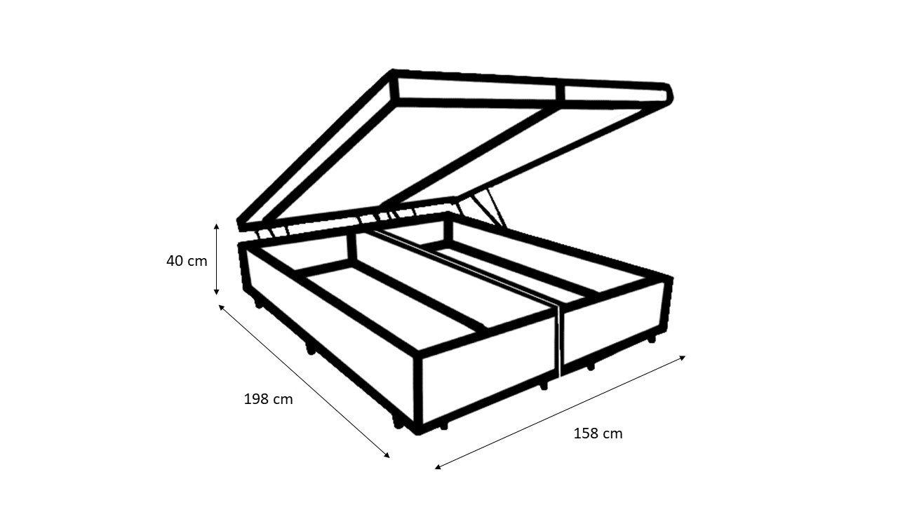 Cama Box Baú Queen Bipartido 158 Bello Box - Suede Bege - 2