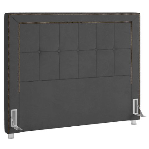 Cabeceira Cama Box Casal 140cm Paolla P02 Veludo Chumbo - Mpozenato