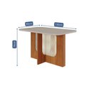 Ver imagem 3 de Mesa de Jantar Ratangular 130x80cm Tampo Mdf/vidro Louise Cimol Cinamomo/off White