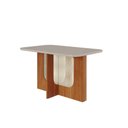 Ver imagem 1 de Mesa de Jantar Ratangular 130x80cm Tampo Mdf/vidro Louise Cimol Cinamomo/off White
