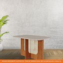 Ver imagem 5 de Mesa de Jantar Ratangular 130x80cm Tampo Mdf/vidro Louise Cimol Cinamomo/off White