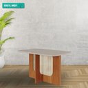 Ver imagem 2 de Mesa de Jantar Ratangular 130x80cm Tampo Mdf/vidro Louise Cimol Cinamomo/off White
