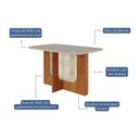 Ver imagem 4 de Mesa de Jantar Ratangular 130x80cm Tampo Mdf/vidro Louise Cimol Cinamomo/off White
