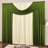 Cortina Para Sala Em Malha 4m x 2,6m Varão Simples Palha/Verde - 3