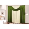 Cortina Para Sala Em Malha 4m x 2,6m Varão Simples Palha/Verde - 1