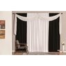 Cortina Para Sala Preta 2m x 1,7m Varão Simples Branco/Preto - 1