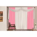 Ver imagem 1 de Cortina Para Sala Rosa 2m x 1,7m Varão Simples Branco/Rosa