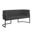 Ver imagem 1 de Sofá 2 Lugares Base Metal Preta Reforçada Recepção Corino Cor:cinza