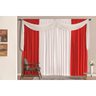 Cortina Para Sala Vermelha 4m x 2,6m Varão Simples Em Malha - 1