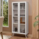 Ver imagem 1 de Cristaleira 70 Cm 2 Portas de Vidro com Pés Cônicos Branco Madesa