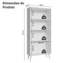 Ver imagem 3 de Cristaleira 70 Cm 2 Portas de Vidro com Pés Cônicos Branco Madesa