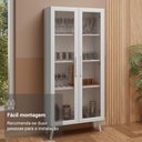 Ver imagem 5 de Cristaleira 70 Cm 2 Portas de Vidro com Pés Cônicos Branco Madesa